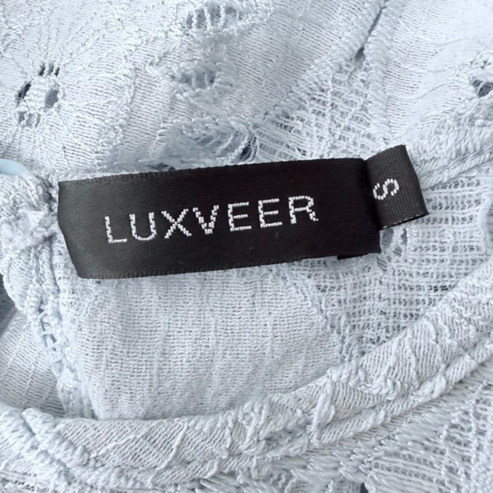 LUXVEER Lace Blouse Women Size‎ S Blue - Picture 6 of 8